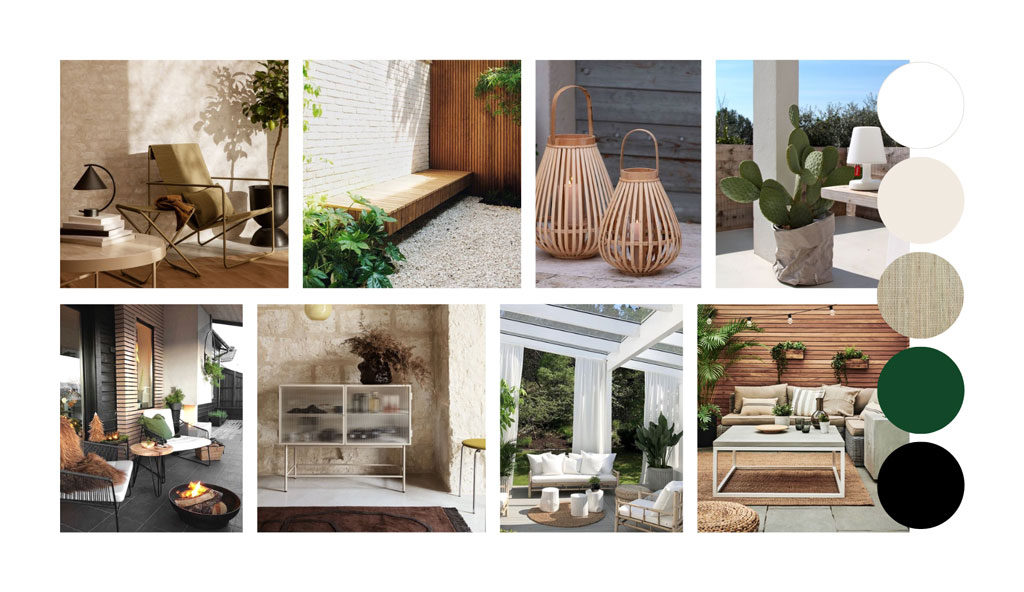 ambiance veranda naturelle bois vert mobilier contemporain agence sophie b